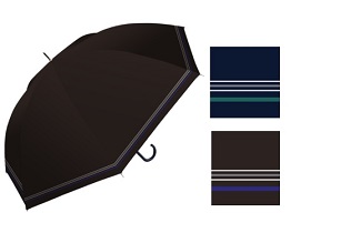 メンズ傘ラインボーダー（雨晴兼用傘）